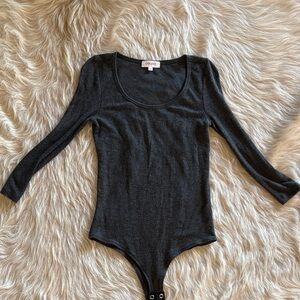 Goldie Charcoal Long Sleeve Bodysuit